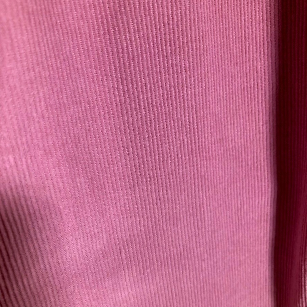 Woman Within L Pink Corduroy Button Down Shirt Pleated Bib Roll Tab Sleeve - Picture 6 of 14